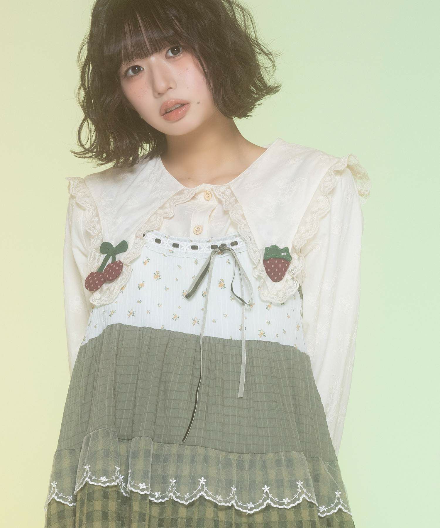 ヴィンテージ風ミニキャミワンピース/つぎはぎティアード/チェック