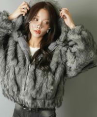 フェイクファーブルゾン/コート/フード付き | SPINNS WEB STORE