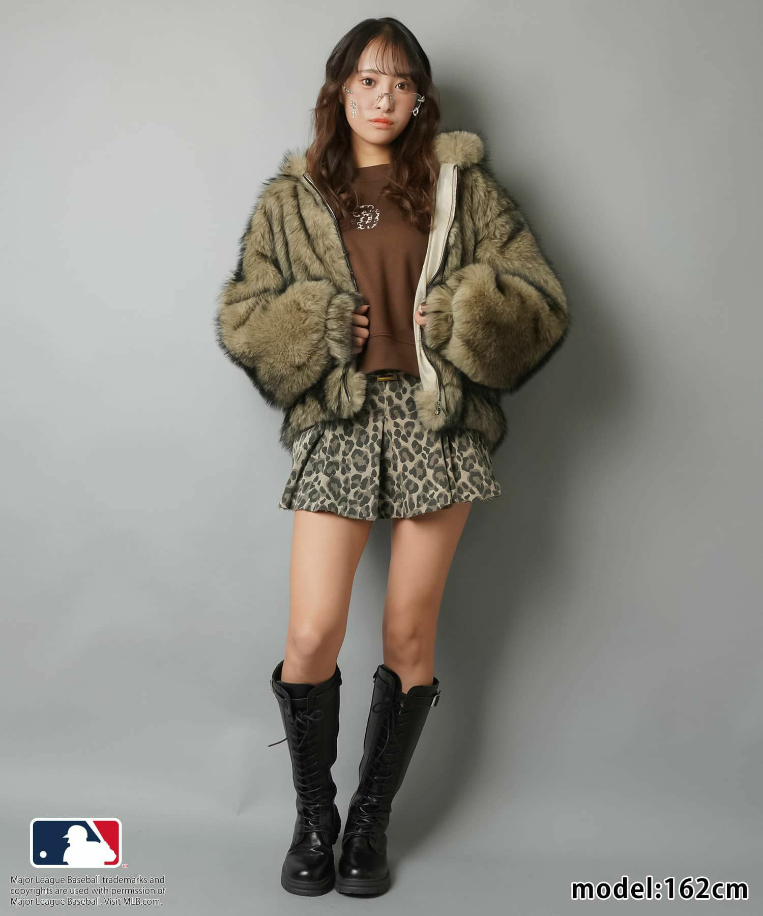 ファー付きジャンバー ファー裏地レザー調オーバージャケット | レディースファッション通販