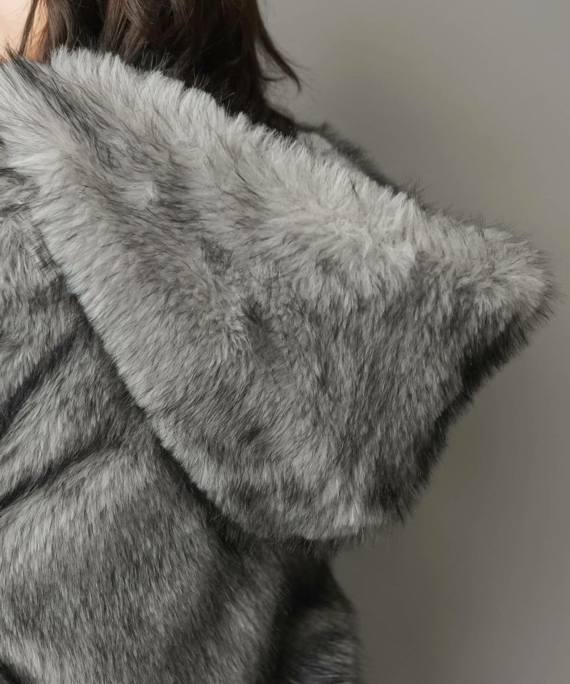 予約】フェイクファーブルゾン/コート/フード付き｜12月下旬発送