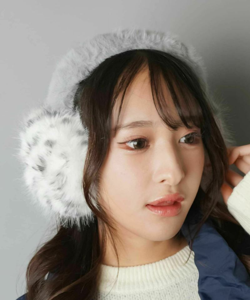 94%OFF】フェイクファーイヤーマフ/イヤマフ/耳あて/ヒョウ柄