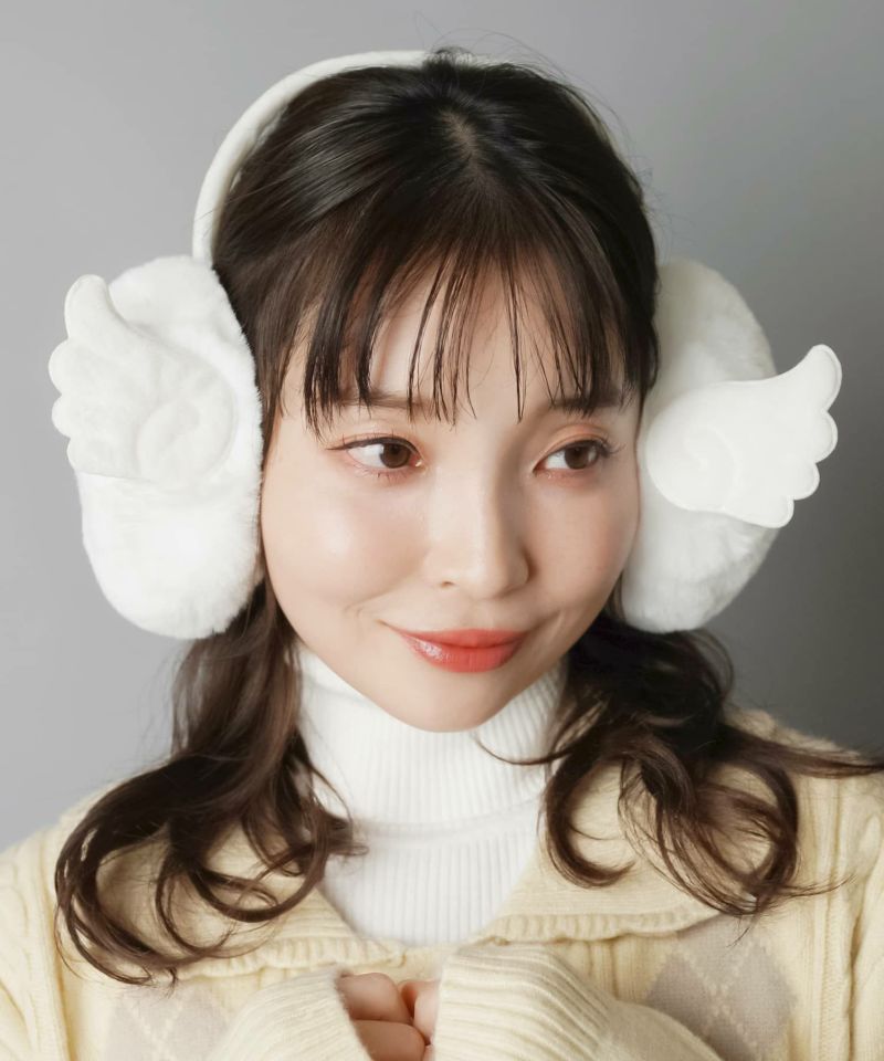 フェイクファーイヤーマフ/イヤマフ/耳あて/羽根/#ウィッシュコア