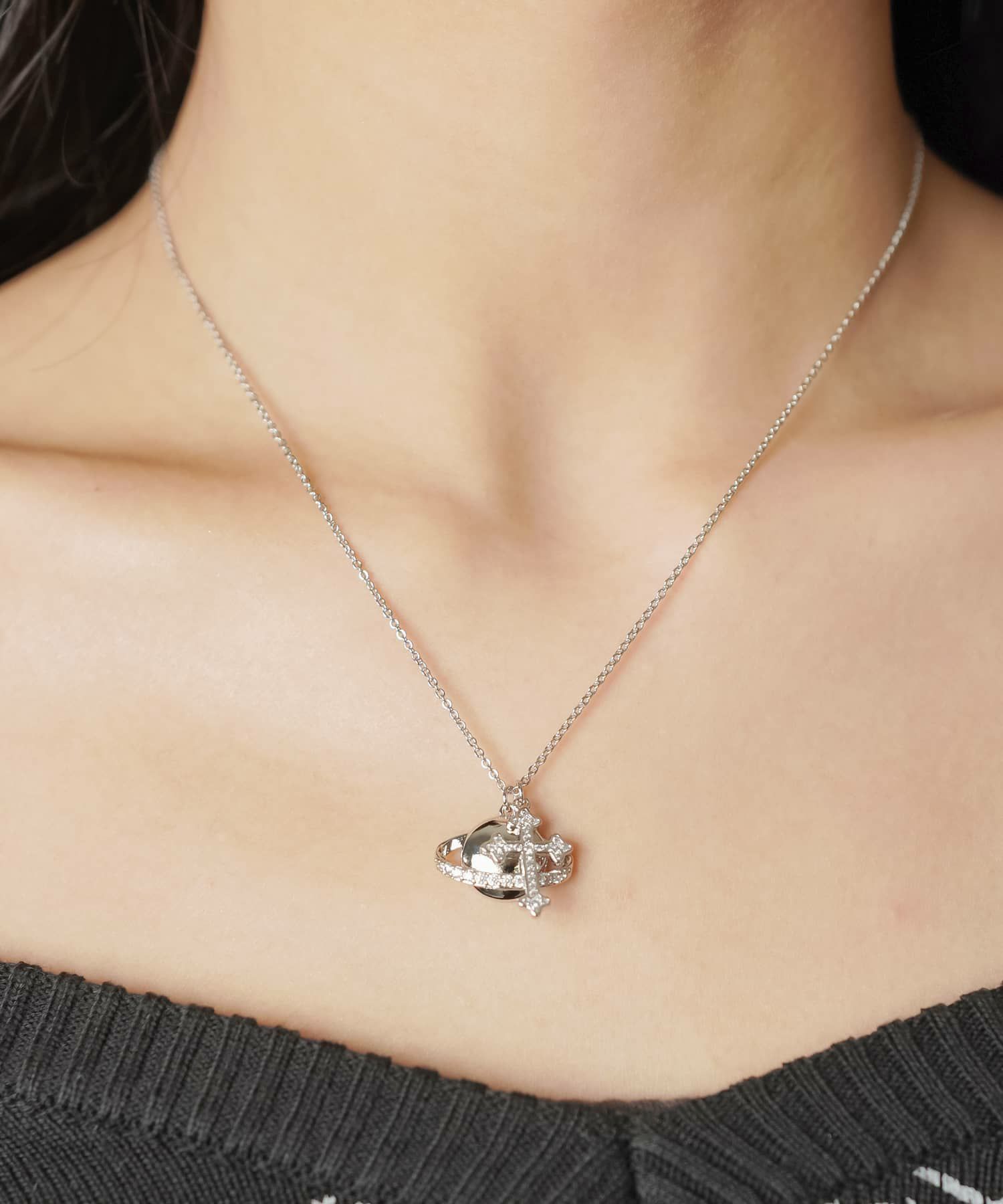 メタルネックレス/ラインストーン/2パーツ＜メール便対応＞ | SPINNS