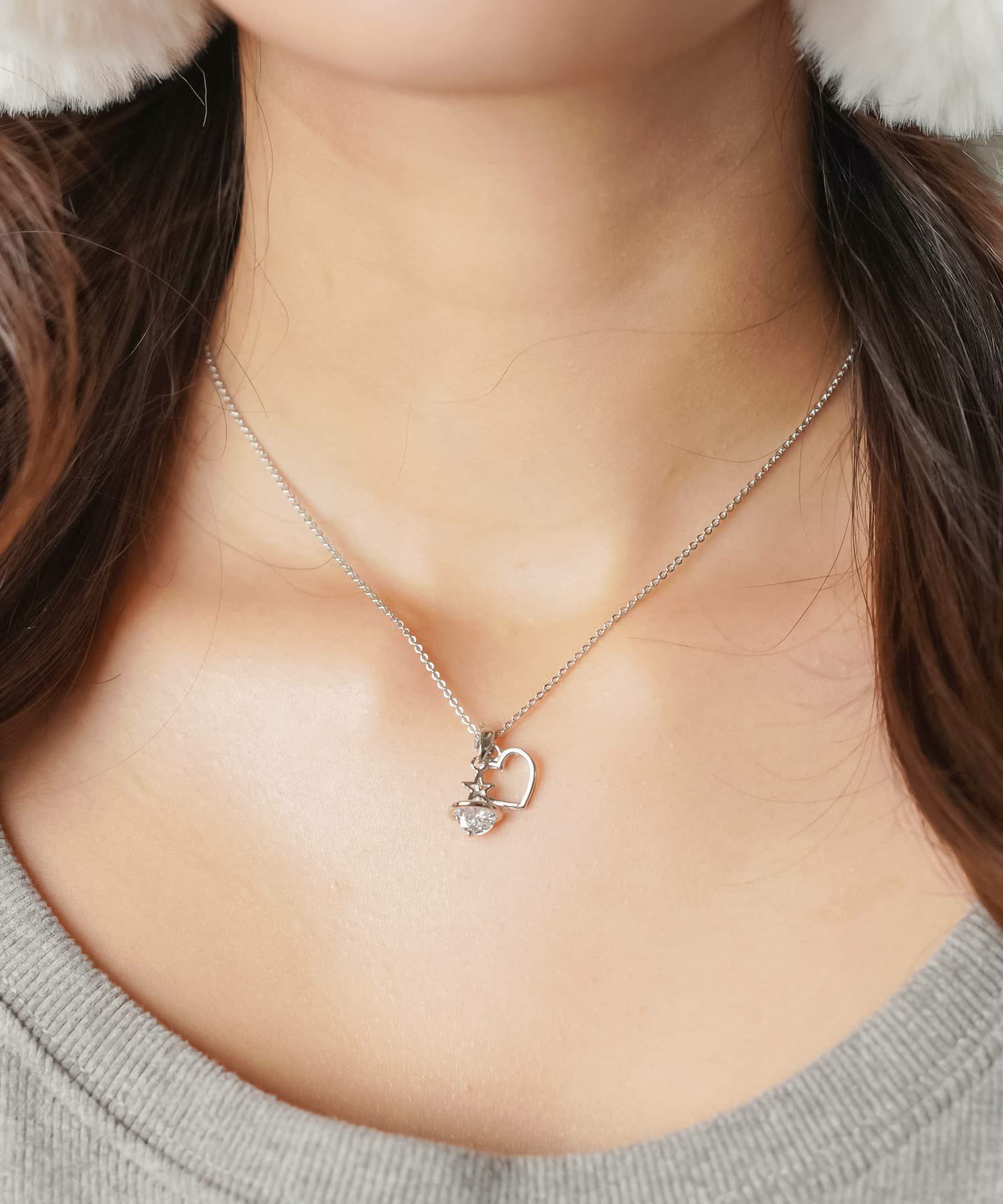 メタルネックレス/ラインストーン/2パーツ＜メール便対応＞ | SPINNS