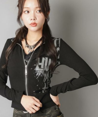 ジップカットソー/ロゴ/#平成ギャル | SPINNS WEB STORE | SPINNS