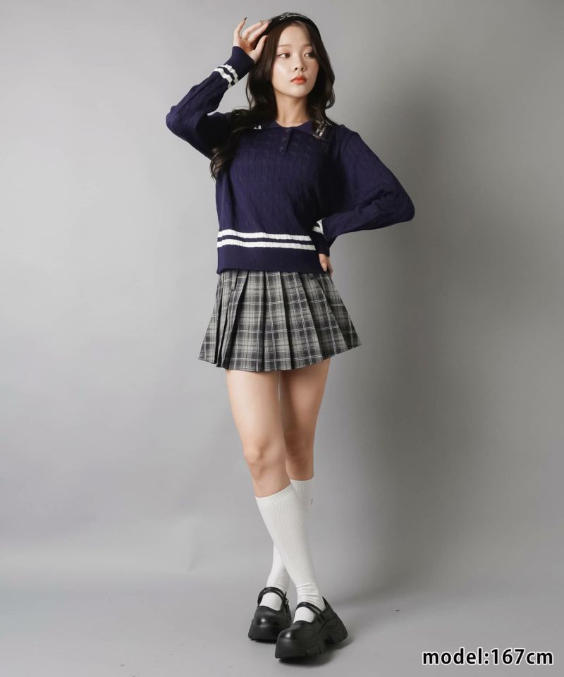 61%OFF】ポロシャツ風ニット/ポロニット/ライン | SPINNS WEB STORE