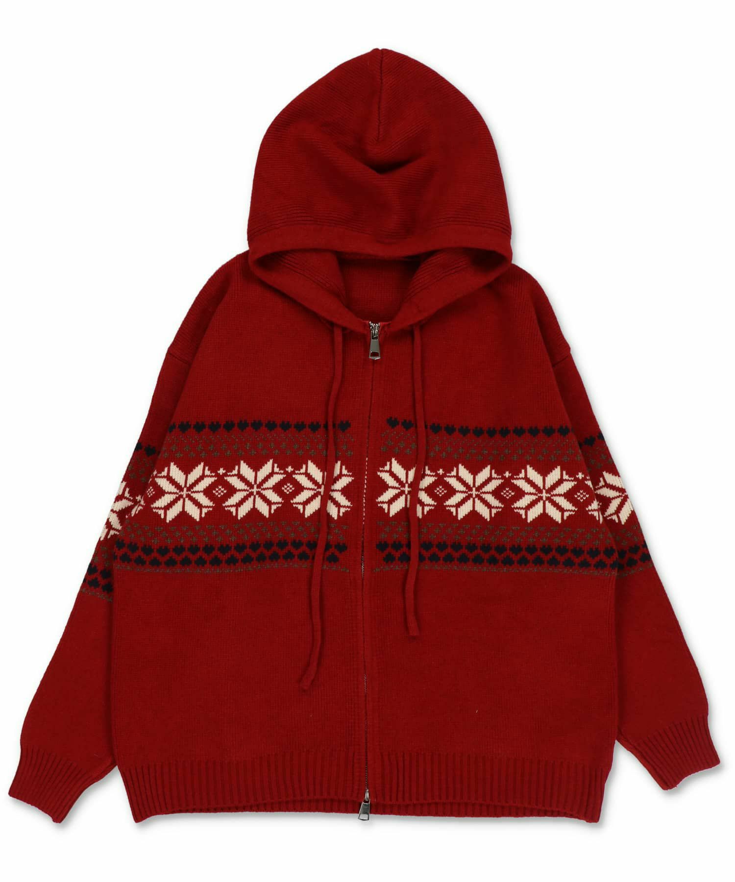 専用　タイダイ柄 フード付きボタンニットカーディガン フード付きジップニットカーディガン/ノルディック柄 | SPINNS WEB