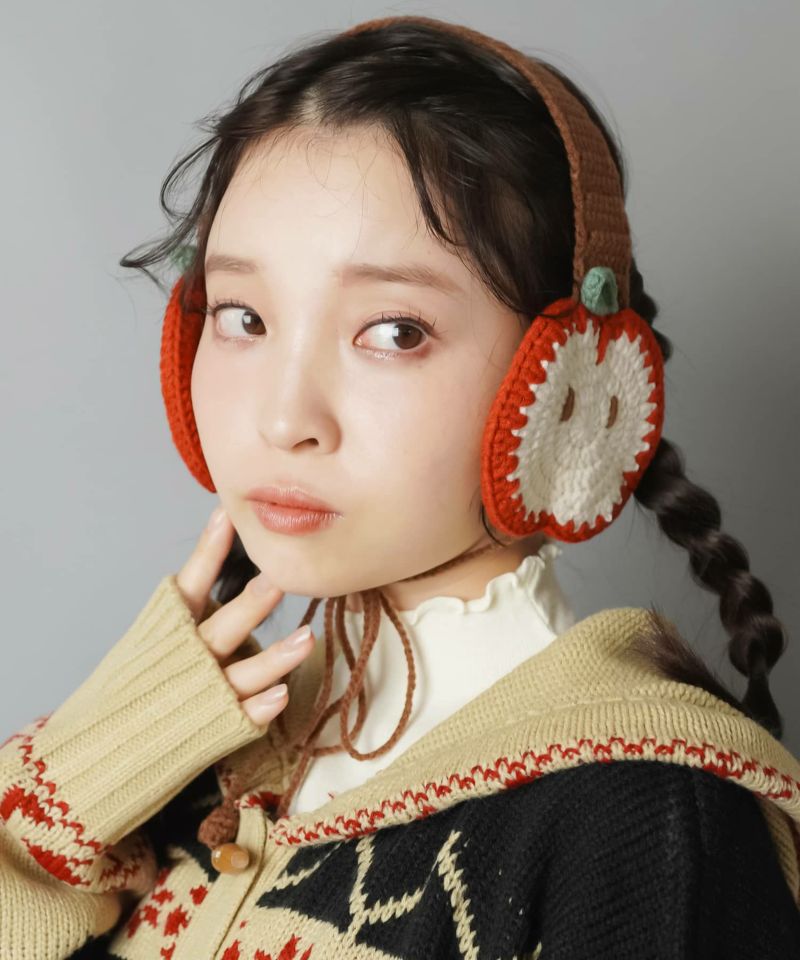 ニットイヤーマフ/イヤマフ/耳当て/アップル/#NEO森ガール | SPINNS