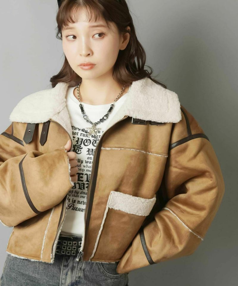 ショート丈ボアムートンジャケット/5色展開 | SPINNS WEB STORE