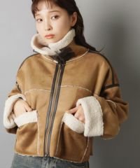 ショート丈ボアムートンジャケット/5色展開 | SPINNS WEB STORE