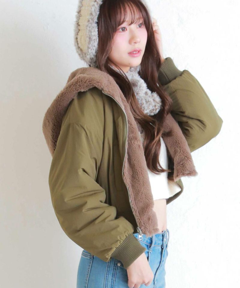 2WAYショート丈フェイクファーブルゾン/MA-1/リバーシブル | SPINNS