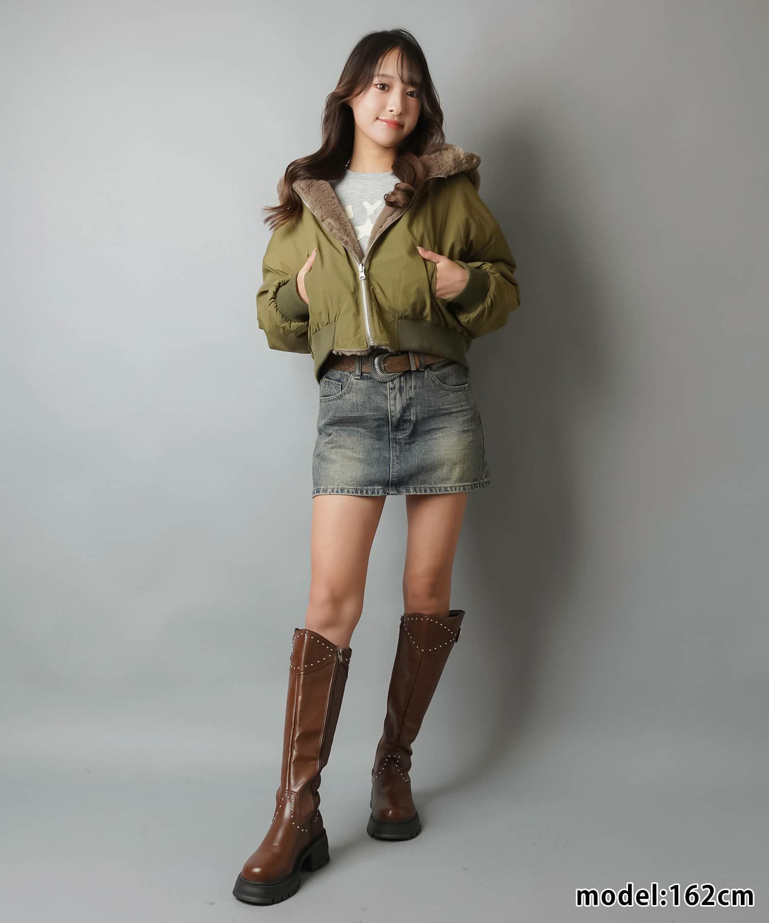 72%OFF】2WAYショート丈フェイクファーブルゾン/MA-1/リバーシブル