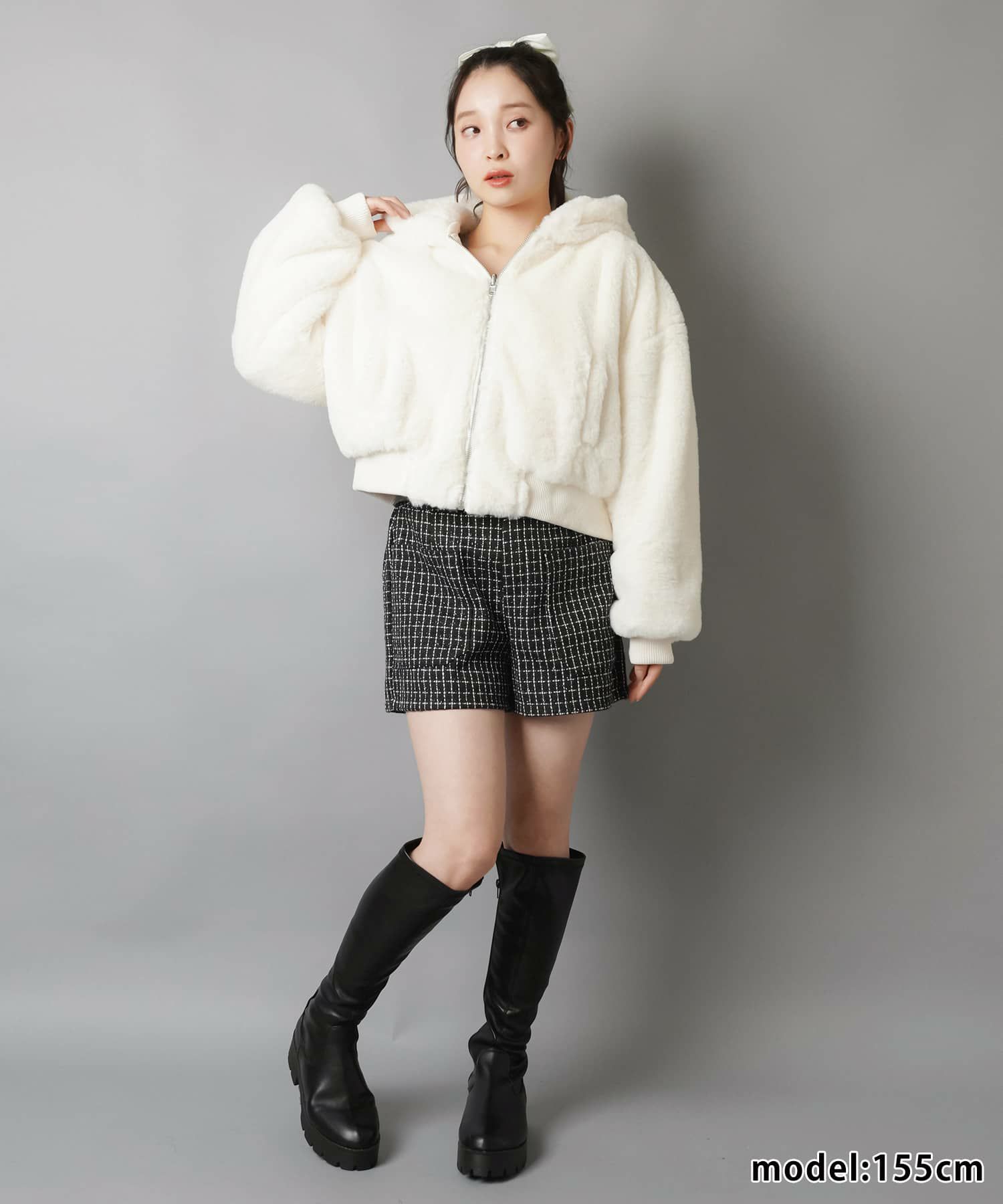 72%OFF】2WAYショート丈フェイクファーブルゾン/MA-1/リバーシブル