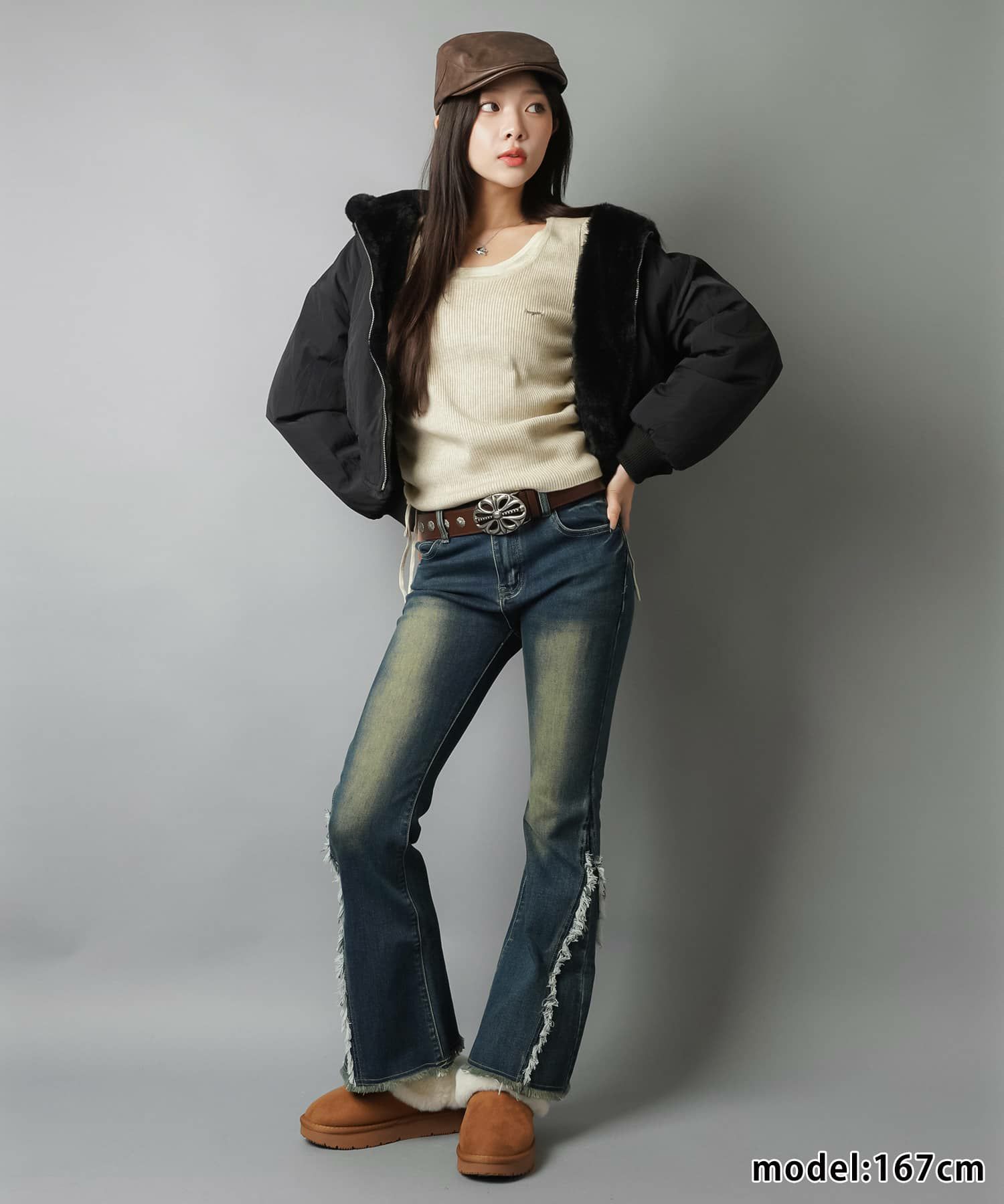 72%OFF】2WAYショート丈フェイクファーブルゾン/MA-1/リバーシブル