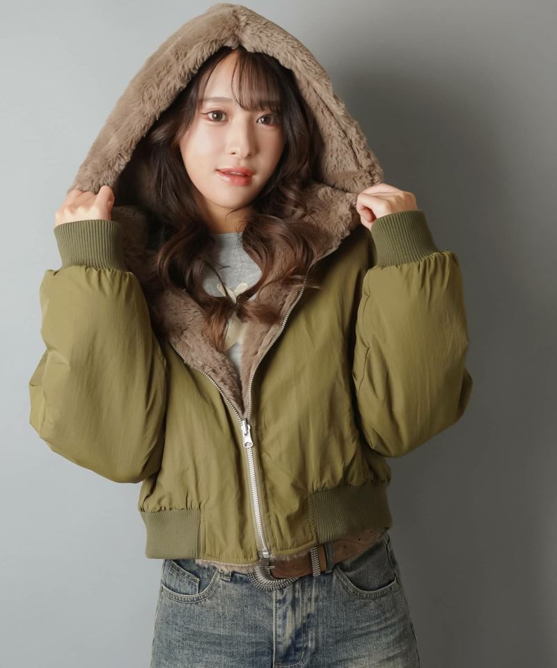 2WAYショート丈フェイクファーブルゾン/MA-1/リバーシブル | SPINNS