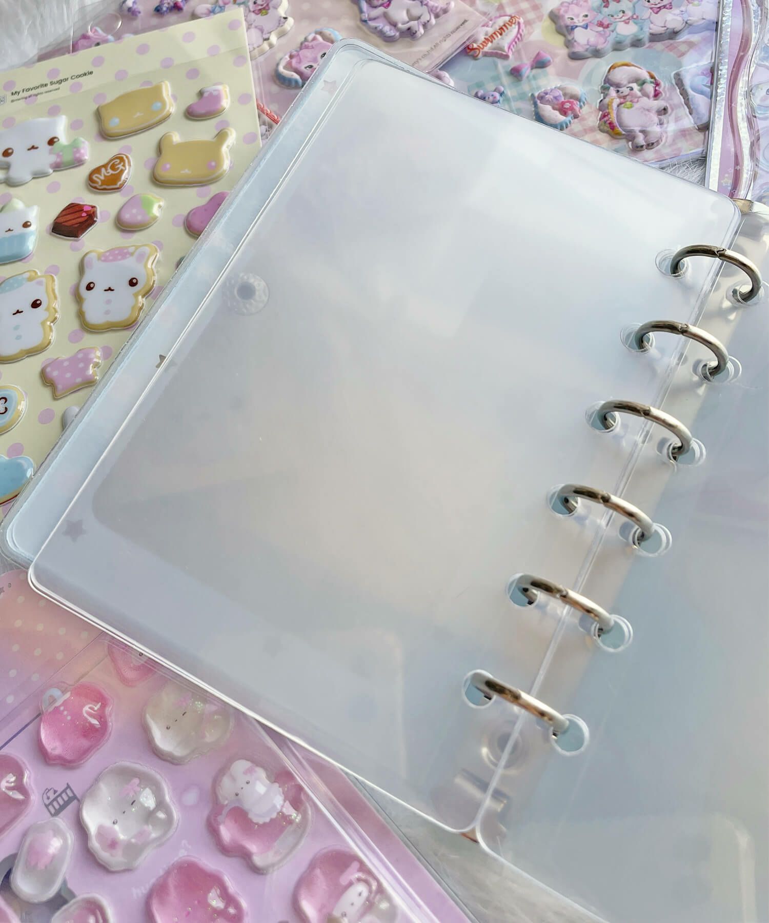 ≪サンエックス≫ふにふにシールバインダー/6穴シール帳/シール台紙10