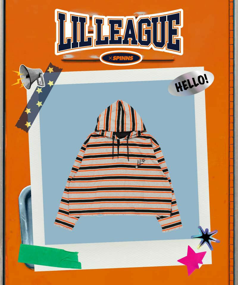 受注販売】『LIL LEAGUE × SPINNS』 フード付き ラガーシャツ | SPINNS