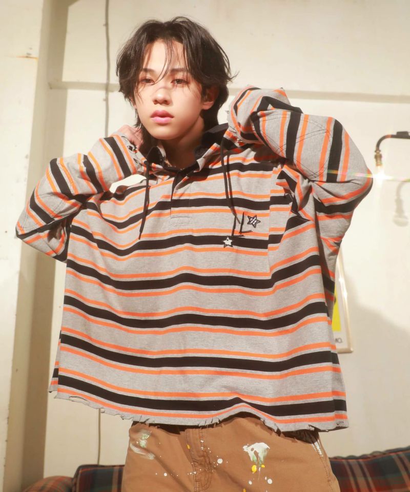 受注販売】『LIL LEAGUE × SPINNS』 フード付き ラガーシャツ | SPINNS