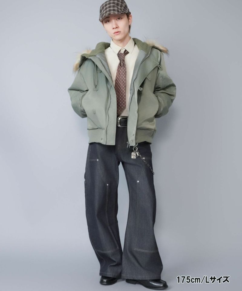 23%OFF】 短丈中綿N-2Bフライトジャケット/2WAY/フェイクファー/ユニ