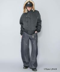 12%OFF】 短丈中綿N-2Bフライトジャケット/2WAY/フェイクファー/ユニ