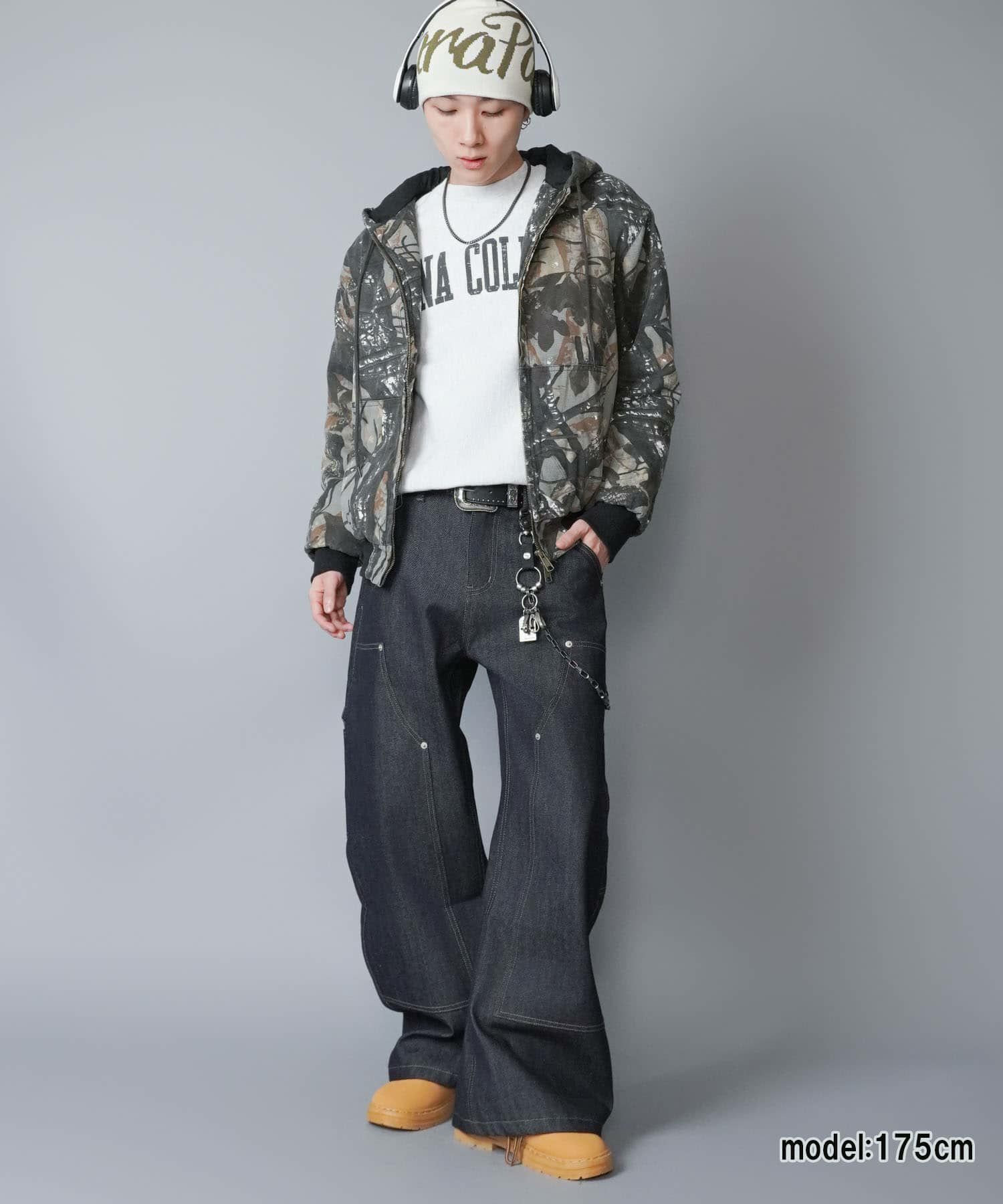 23%OFF】短丈カモフラージュ柄アクティブジャケット/ダブルジップ