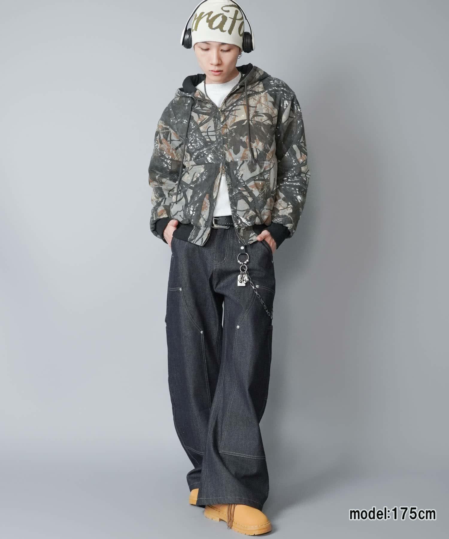 23%OFF】短丈カモフラージュ柄アクティブジャケット/ダブルジップ