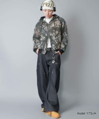 12%OFF】短丈カモフラージュ柄アクティブジャケット/ダブルジップ