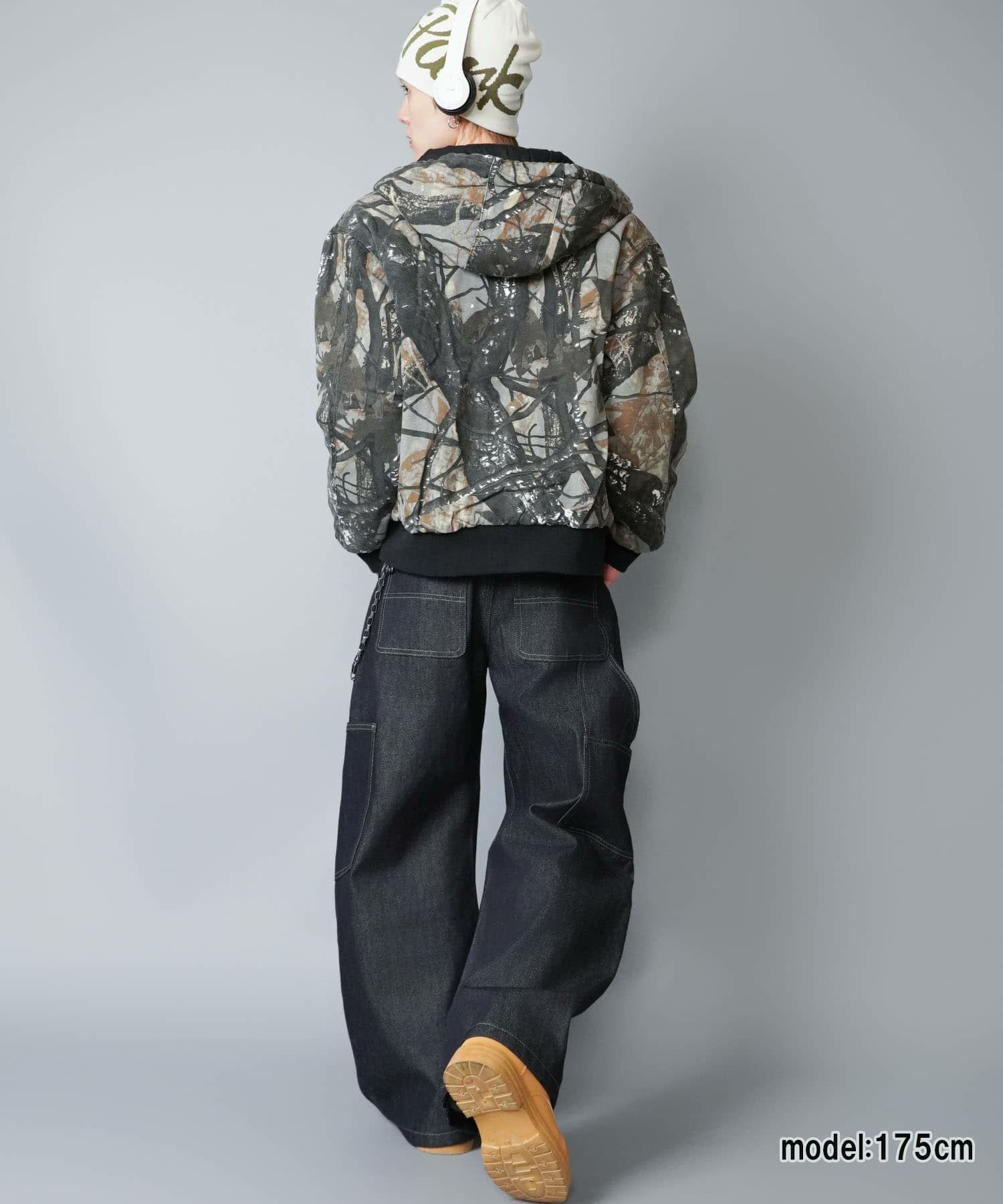 23%OFF】短丈カモフラージュ柄アクティブジャケット/ダブルジップ