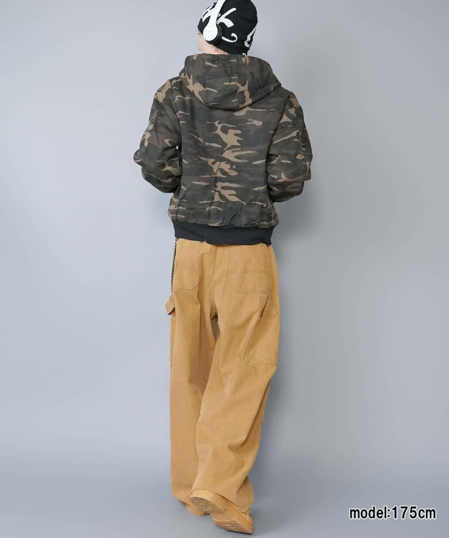 23%OFF】短丈カモフラージュ柄アクティブジャケット/ダブルジップ