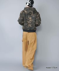 23%OFF】短丈カモフラージュ柄アクティブジャケット/ダブルジップ