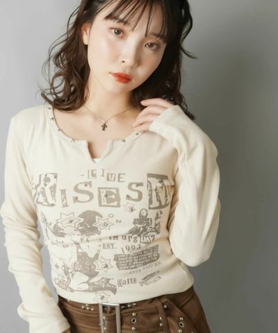 semantic design フェアリーグランジy2k お兄系 vネックロンT semantic design フェアリーグランジy2k お兄系 vネックロンT semantic