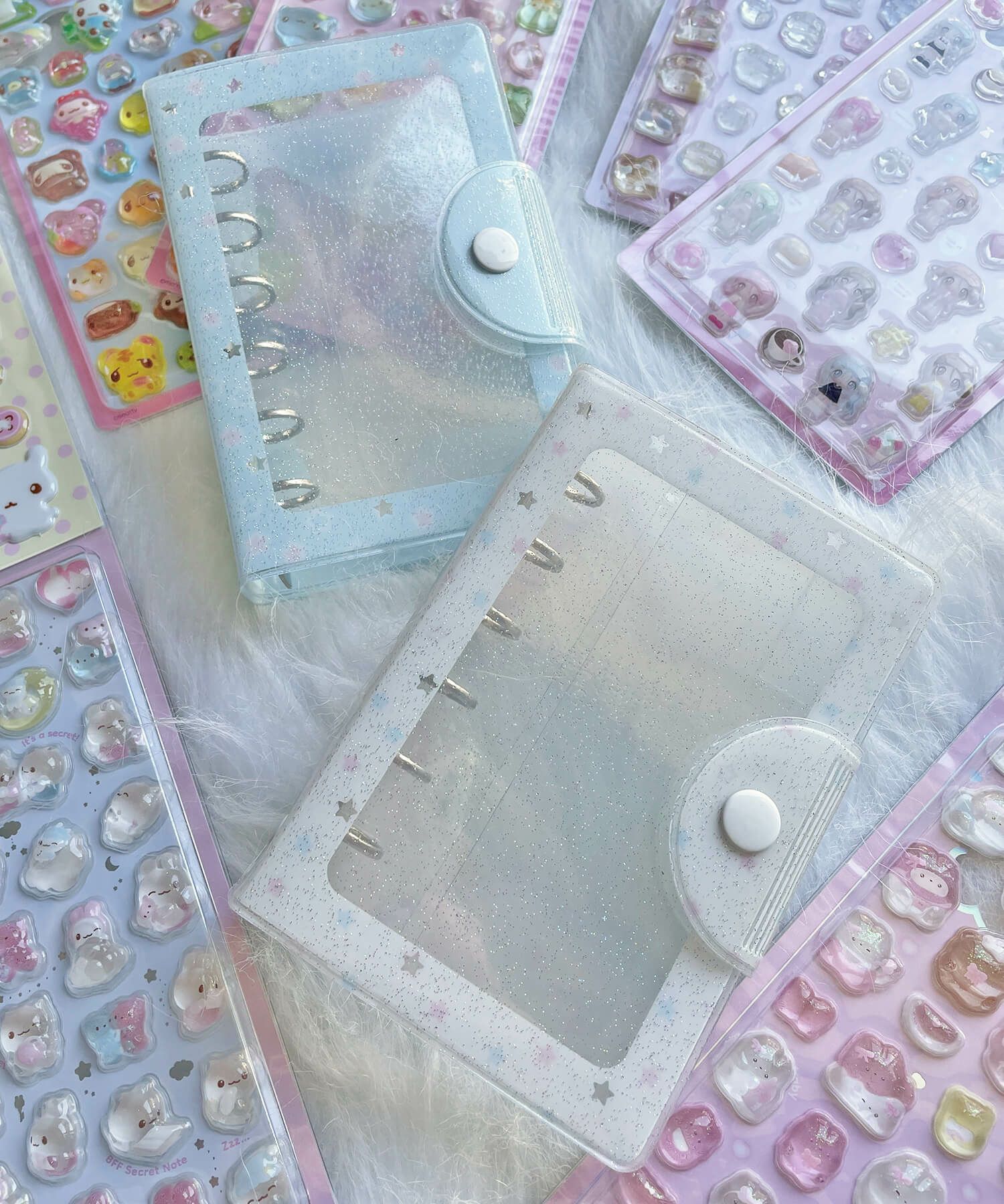 ≪サンエックス≫ふにふにシールバインダー/6穴シール帳/シール台紙10