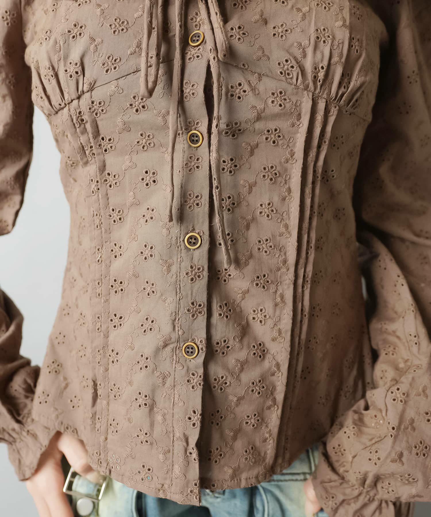 長袖ブラウス/コットンレースフリル | SPINNS WEB STORE | SPINNS