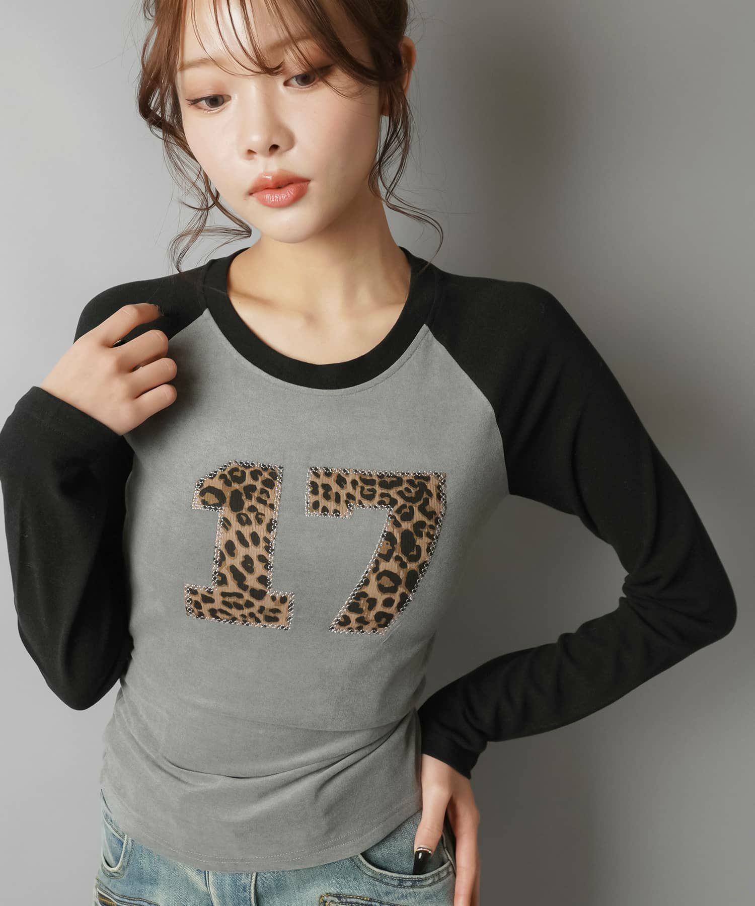 00s session レオパード 長袖カットソー お兄系 平成ギャル ラグラン長袖カットソー/ヒョウ柄/レオパード/#平成ギャル | SPINNS