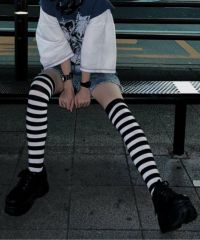 レースボーダー切り替えトップス＆スカート＆サンバイザー＆ソックス