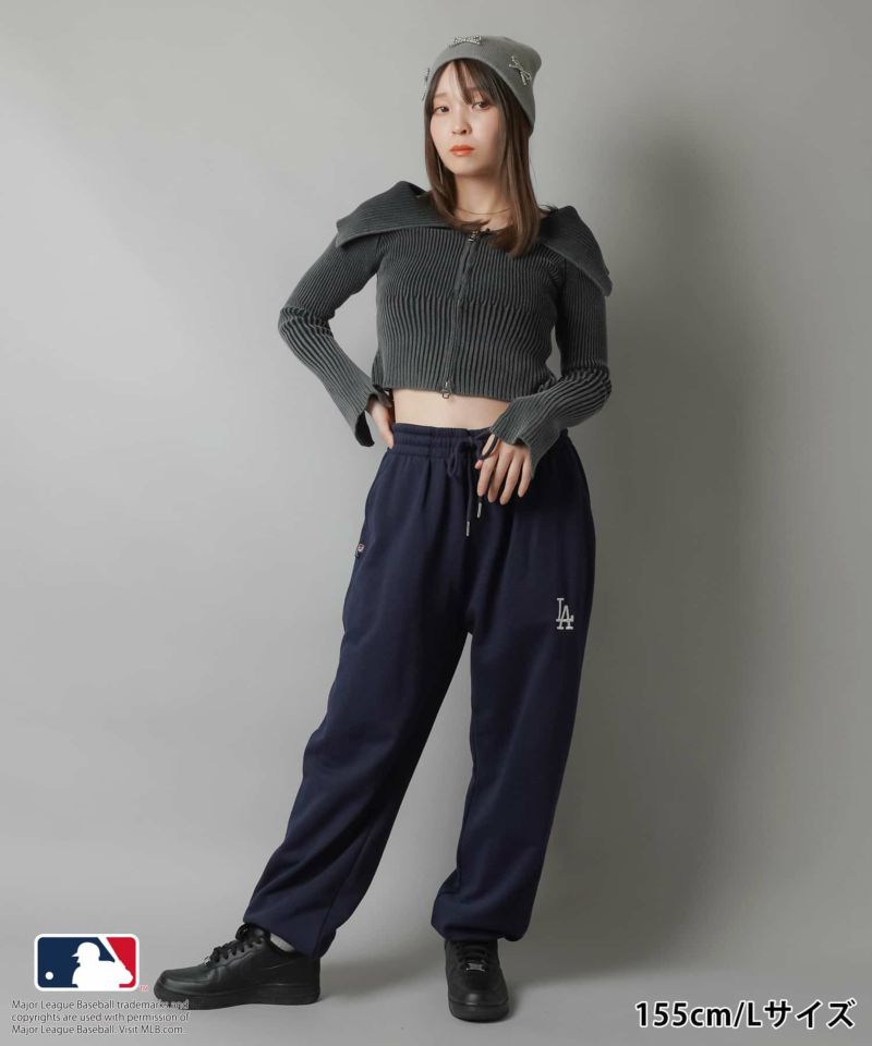 MLB メジャーリーグベースボール スウェット LA オートミール×ネイビー MLB/メジャーリーグベースボール 別注 ワッペン刺繍 ビッグ