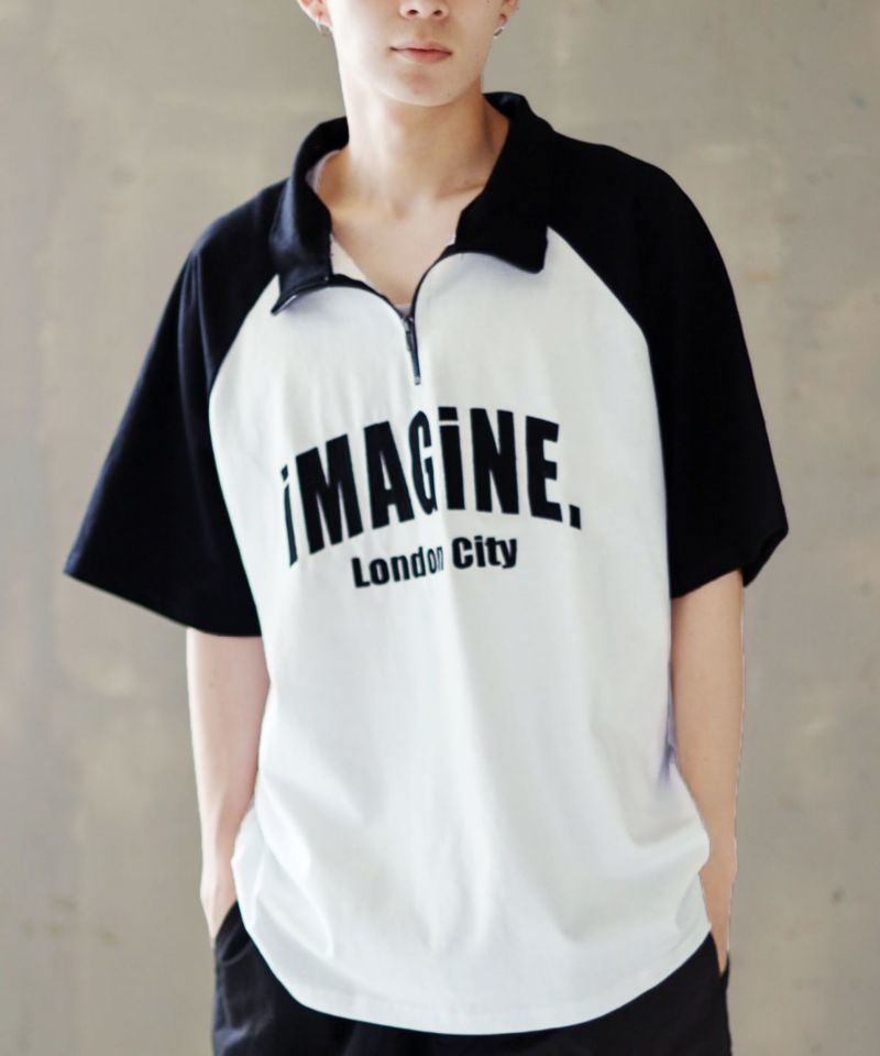 86%OFF】ハーフジップ半袖ラグランTシャツ/IMAGINE | SPINNS WEB STORE