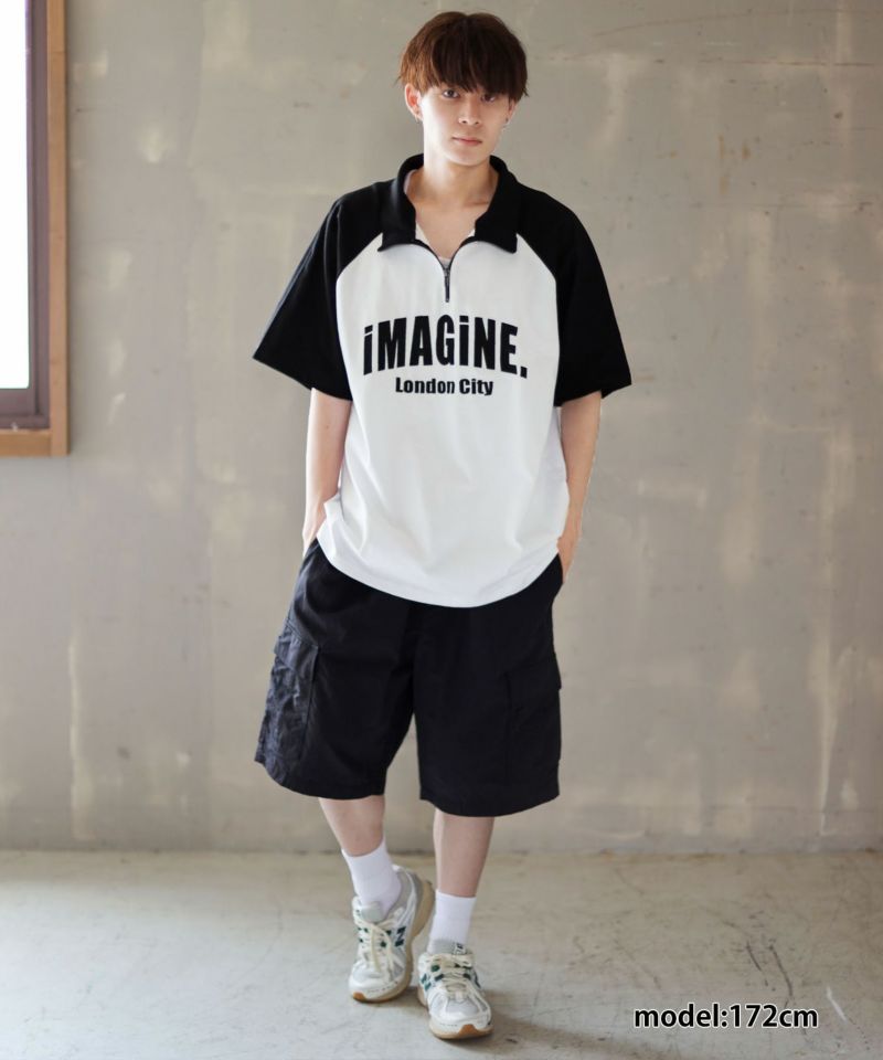 86%OFF】ハーフジップ半袖ラグランTシャツ/IMAGINE | SPINNS WEB STORE