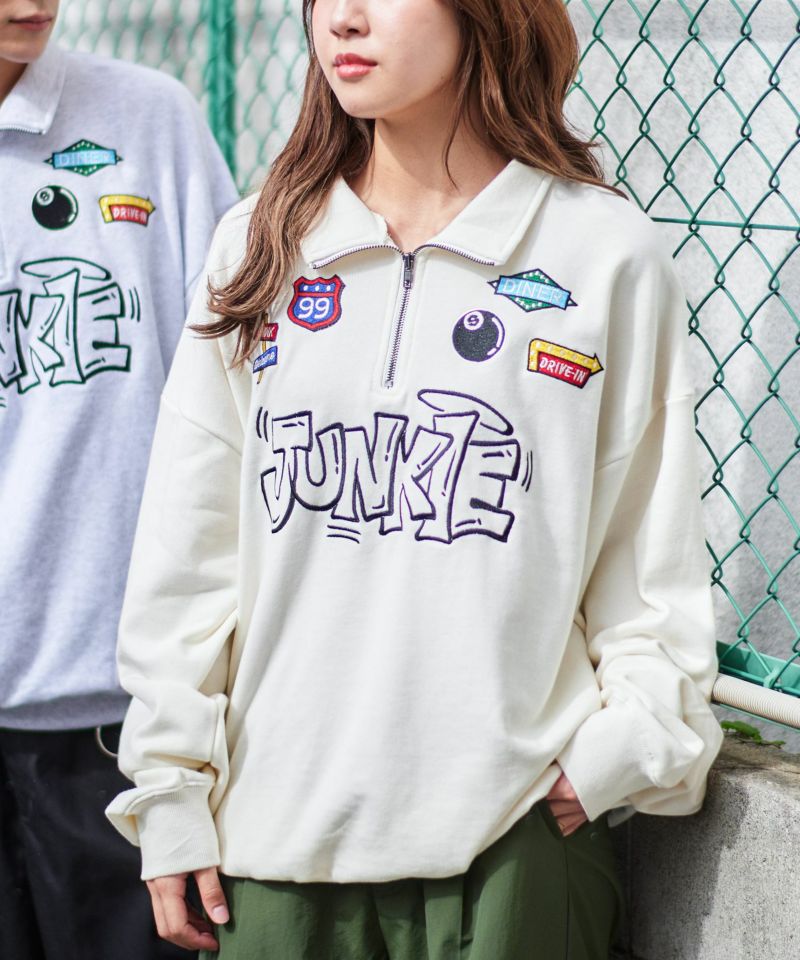 裏毛ハーフジップスウェット/JUNKIE | SPINNS WEB STORE | SPINNS