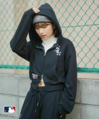 10%OFF】【MLB/メジャーリーグベースボール】ショート丈ジップパーカー