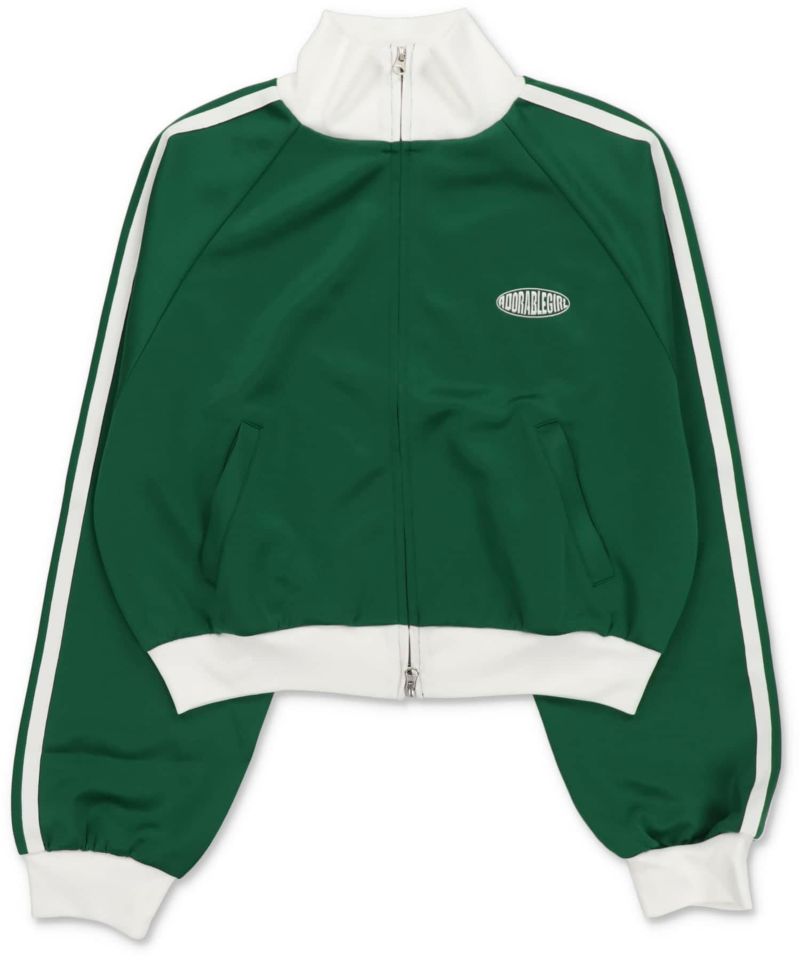 【高品質爆買い】【希少デサント製70s】adidasトラックジャケット緑ワンポイント刺繍古着3 トップス